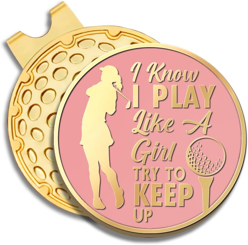 GEYGIE Pink Golfer Ball Marker with Magnetic Hat Clip, Funny Golf Accessories Gifts for Men Women, Novelty Birthday Gifts for Men Women Golfer Fan - Image 1
